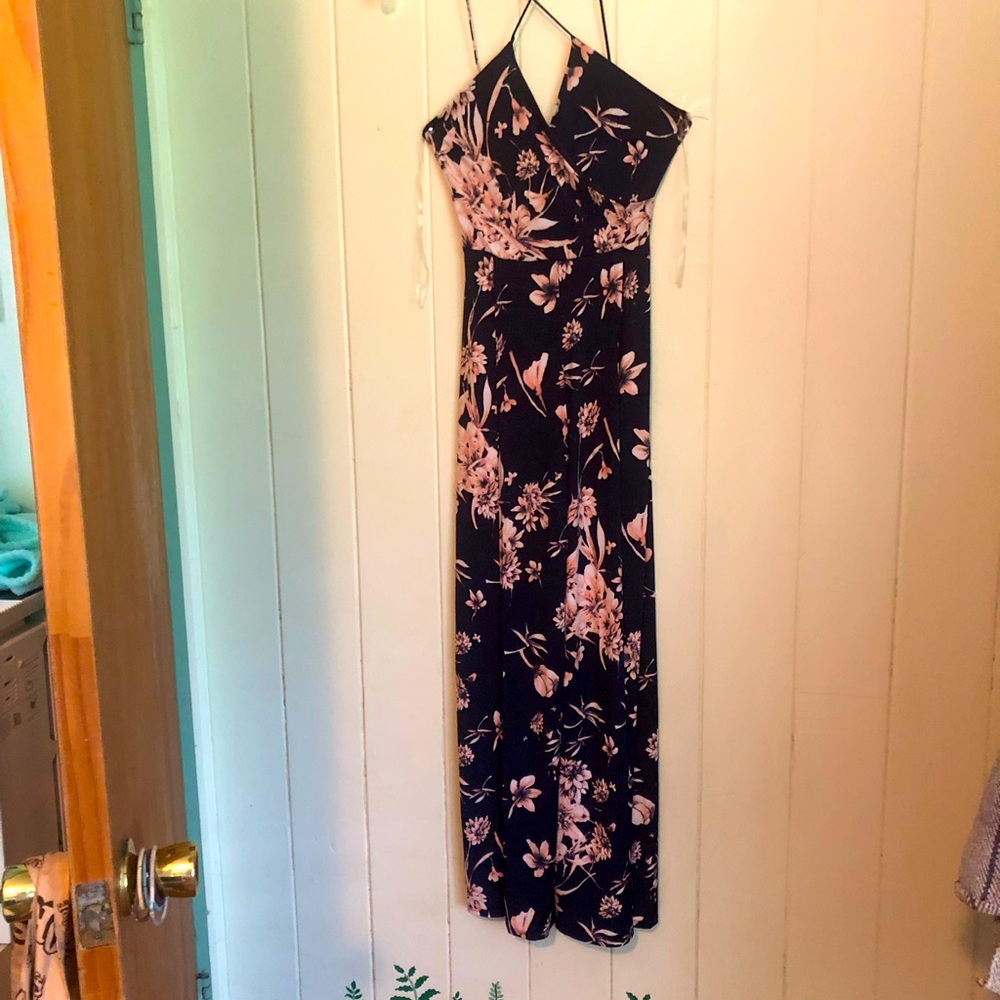 Fashion Nova jumpsuit with slit legs and shorts inside